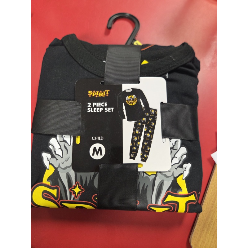 Bin96 ts spirit Halloween child's m black/yellow pyjamas new