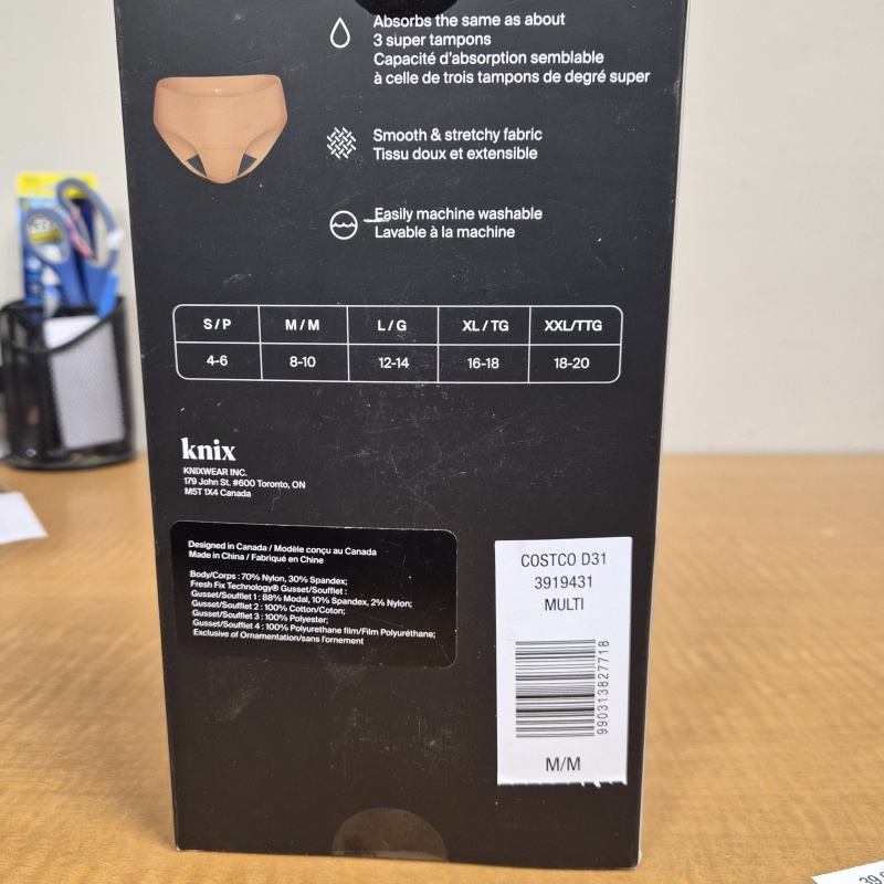 Bin96 ts Knix Super Leakproof Reusable Period Underwear 3pk Medium