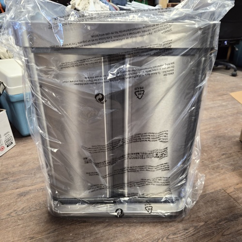 lg5 DK SimpleHuman Garbage / Recycling Stainless Steel Bin not in box but new