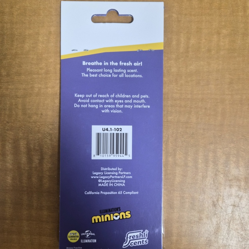 bin1 DK Minions Car Air Freshener- Fresh Linen