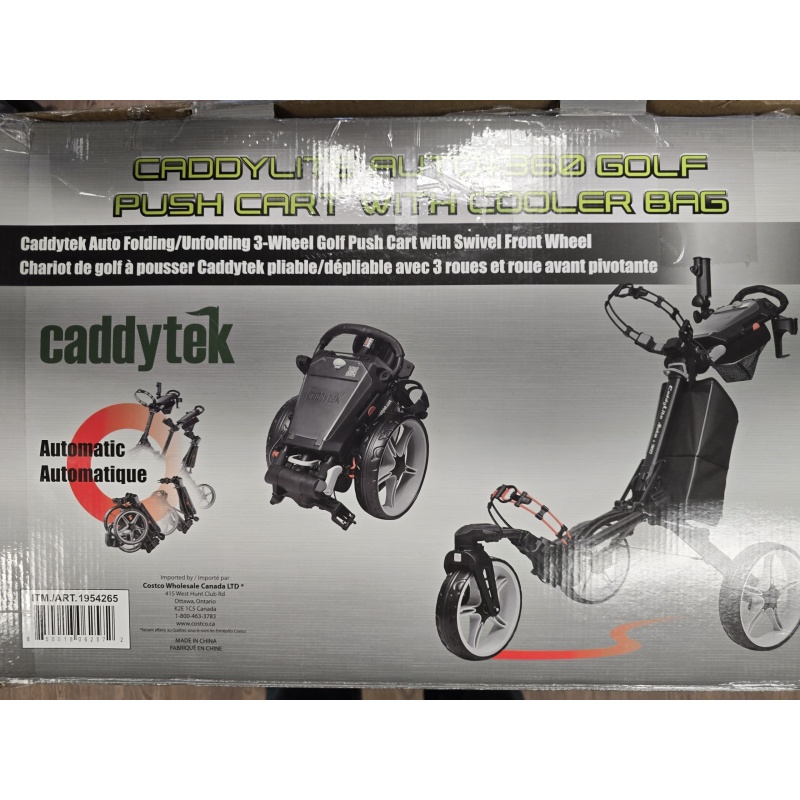 FRONT - CADDYTEK AUTO FOLDING 3 WHEELED GOLF CART - USED GREAT CONDITION