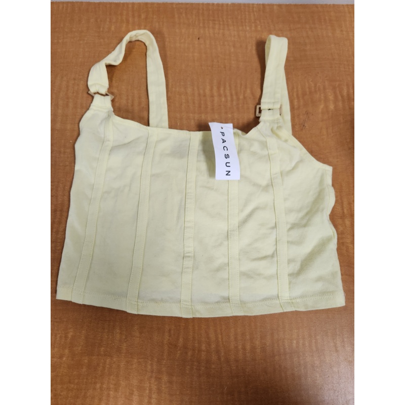 BIN89 AS pacsun yellow crop tank top women's size sm