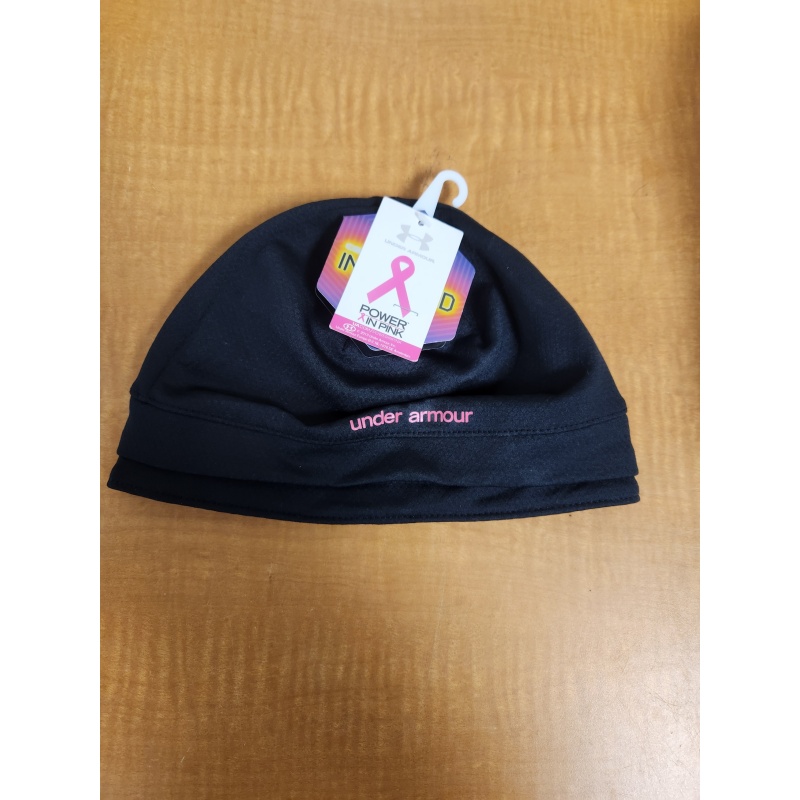 BIN89 AS underarmour small beanie for warmth black and pink