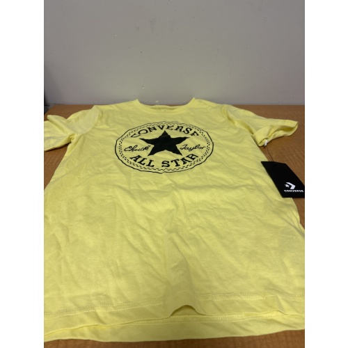 Bin75 ts converse youth medium 10-12yrs yellow t shirt new