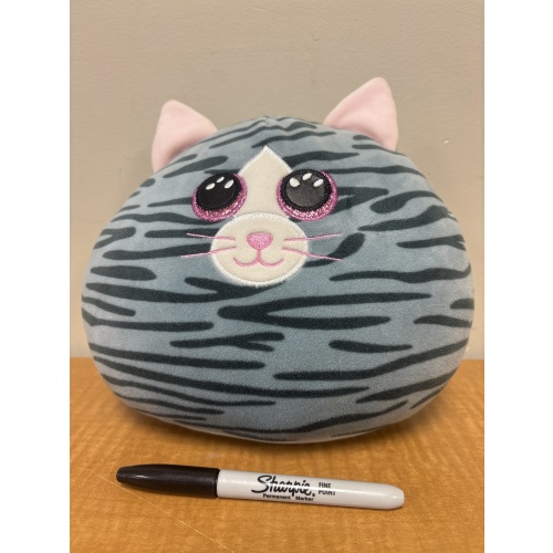 Bin52 DK TY grey cat plush