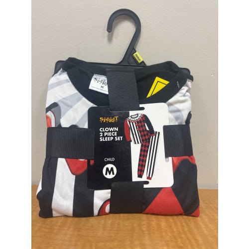 Bin8 ts spirit Halloween child’s medium black/red/white clown pyjamas new