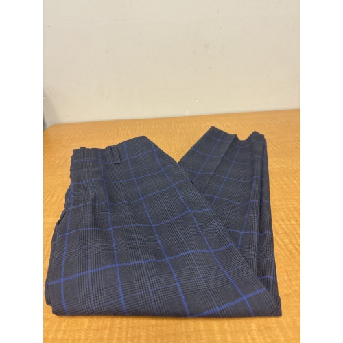 Bin57 DK Gap women’s 2 petite high rise slim taper dark grey/blue plaid pants