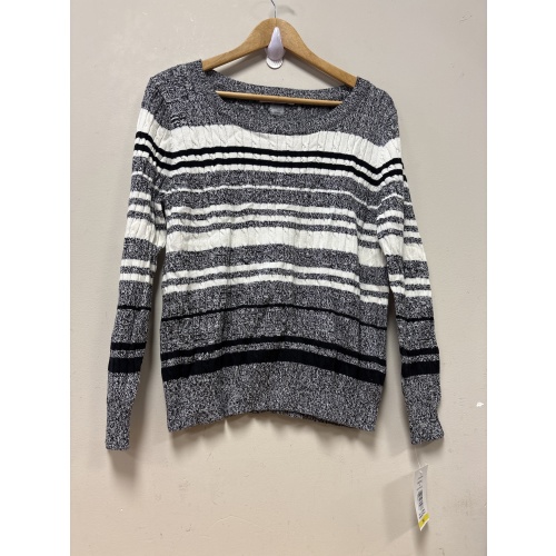 Bin56 DK Alia women’s petite medium grey/white/black top new