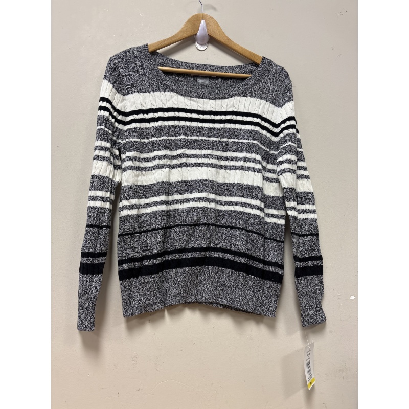 Bin56 DK Alia women’s petite medium grey/white/black top new