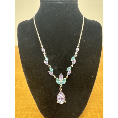 BinJ2 ts necklace with purple and blue gems