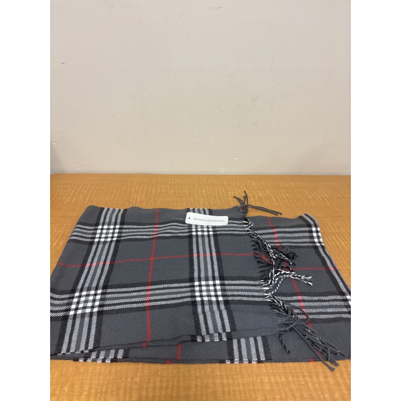 Bin65 ts Renshun Accessories one size grey plaid scarf new