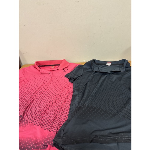 Bin13 ts Sport-Dri women’s medium shirts- one pink one dark grey