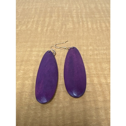 BinJ ts purple wood earrings