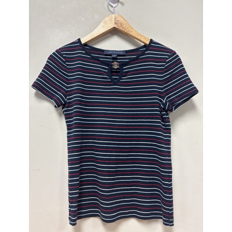 Bin96 ts Tommy women’s petite medium navy striped t shirt
