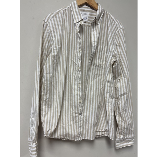 Bin97 ts Gap men’s medium beige/white striped shirt