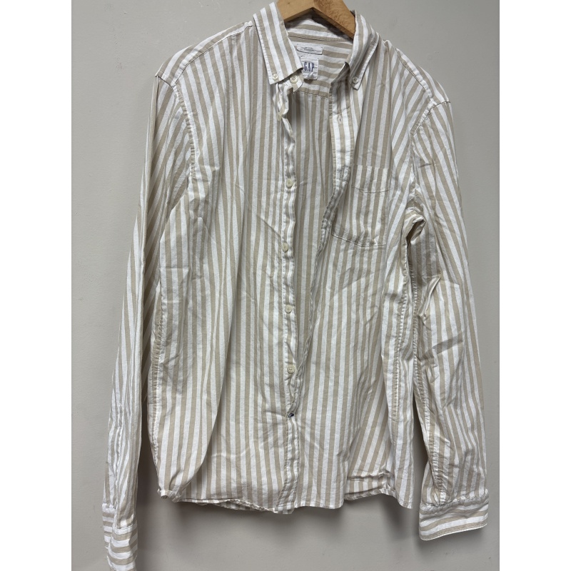 Bin97 ts Gap men’s medium beige/white striped shirt