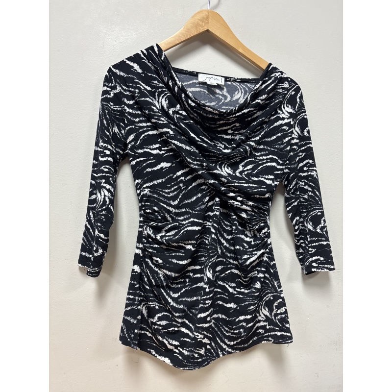 Bin10 ts Josephine women’s small petite black/white top