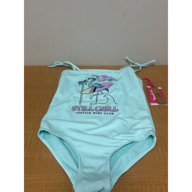Bin17 ts Justice girls medium (10) green swimsuit new