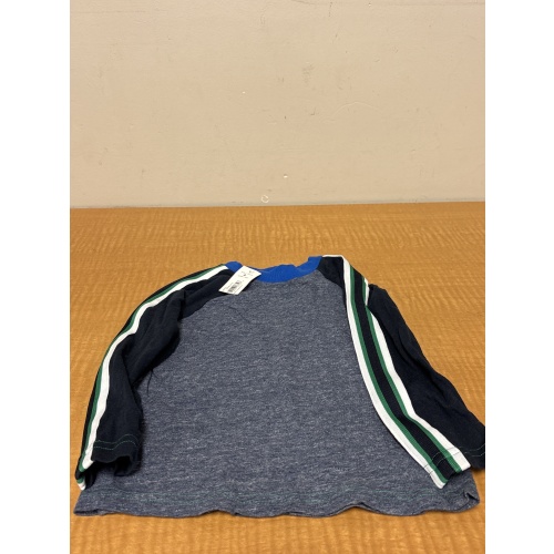 Bin30 DK 2 years blue shirt with green/white stripes new