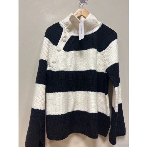 Bin56 ts Liz Claiborne women’s medium black/white striped sweater new