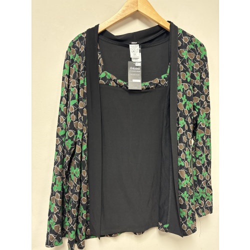 Bin51 ts Antoine women’s medium 2 piece black with green/brown tops new