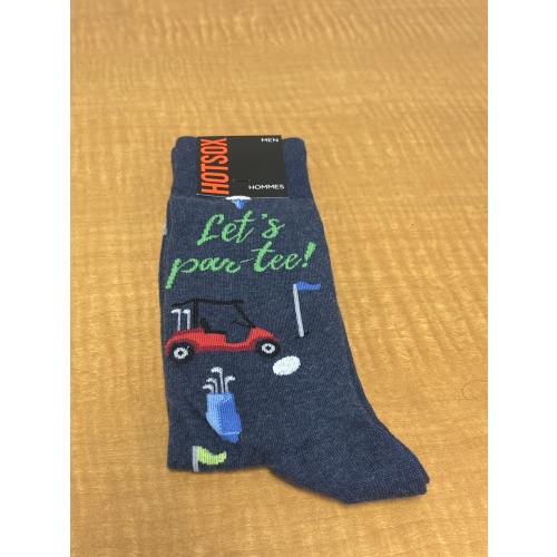 Bin1 ts Hot Sox men’s sock size 10-13 shoe size 6-12.5 navy socks with golf pattern new