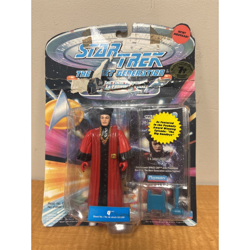 Bin59 ts Star Trek The Next Generation Action FigureQ In Robes Playmates MOC- box damaged