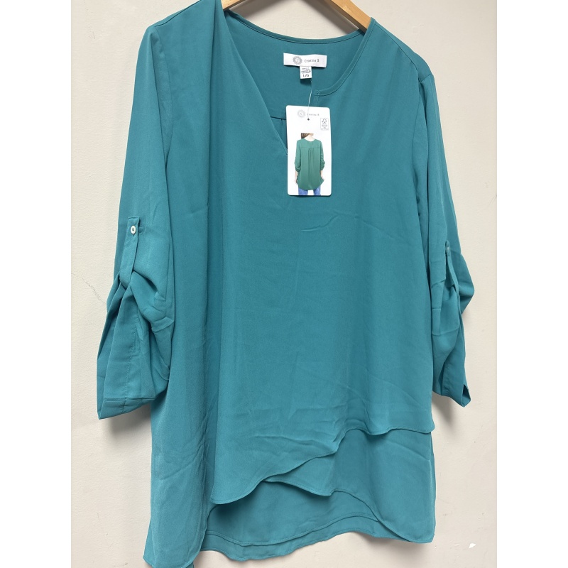 Bin59 ts Christina B women’s large green top new
