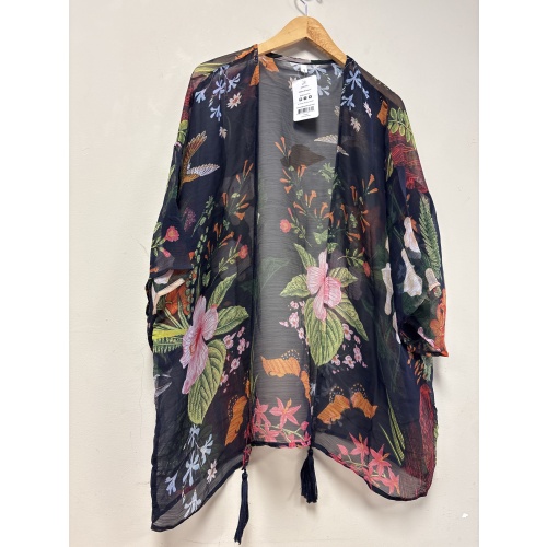 Bin26 ts New Bijoux Terner women’s small/medium navy floral kimono