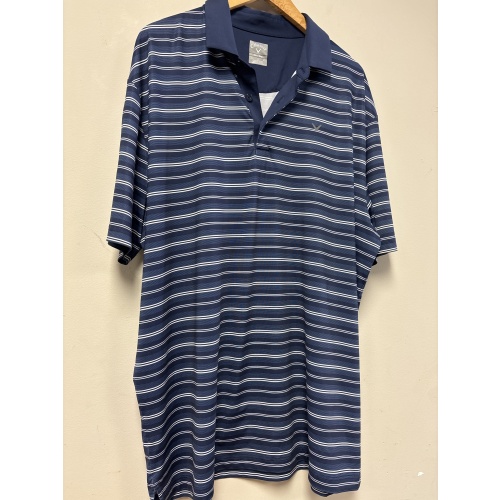 Bin90 ts Callaway men’s large navy with white striped shirt