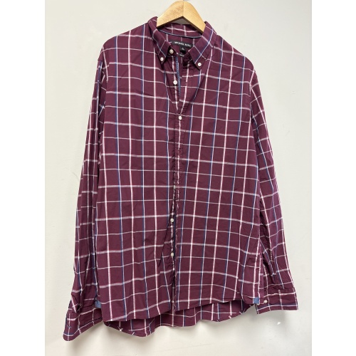 Bin90 ts Michael Kors men’s XL maroon checkered shirt