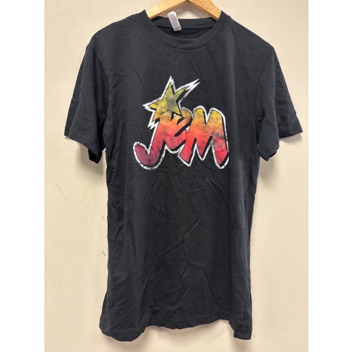 Bin90 ts Jem and the Holograms adult small black t shirt