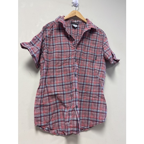 Bin40 ts Columbia men’s medium red/blue/white plaid shirt
