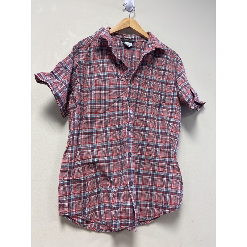 Bin40 ts Columbia men’s medium red/blue/white plaid shirt