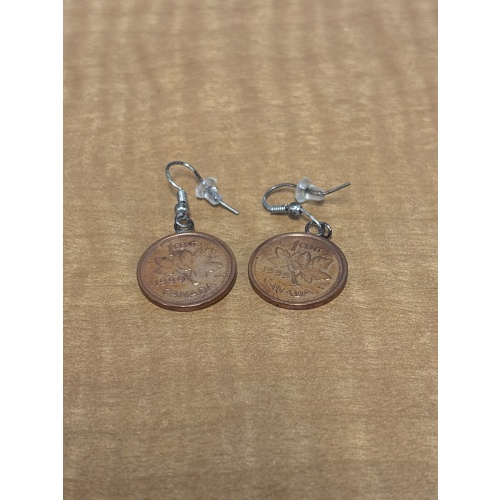 BinJ2 ts Earrings made from Canadian pennies