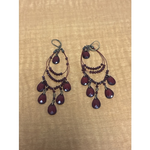 BinJ2 ts Clip earrings with red beads
