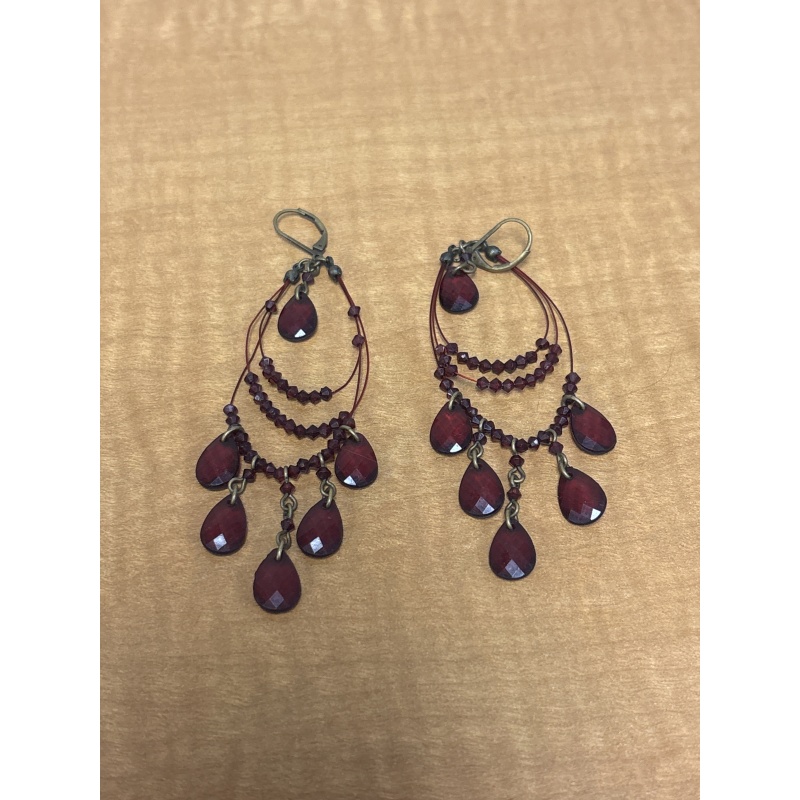 BinJ2 ts Clip earrings with red beads