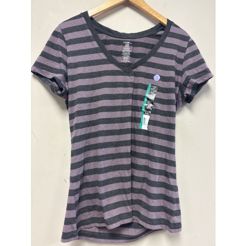 Bin31 ts Women’s XL purple/dark grey striped t shirt new