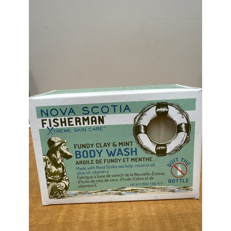BinS ts Nova Scotia Fisherman Fundy clay & mint body wash bar