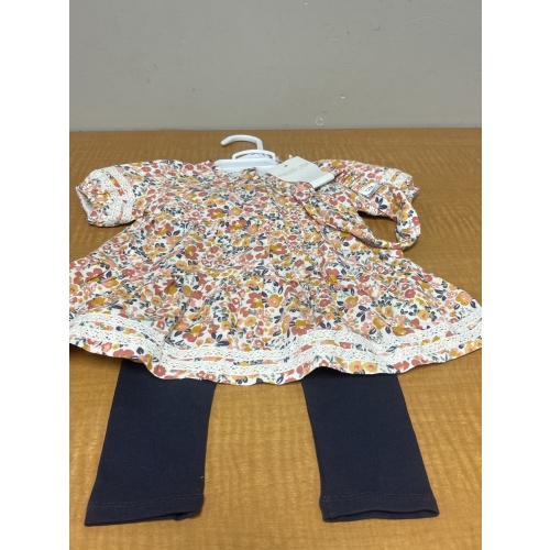 Bin6 ts New Rachel Zoe 12mo floral dress and headband/navy leggings