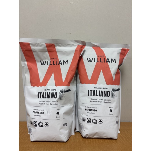 LG5 ts CaféWilliam Italiano blend espresso medium roast beans 908g X 2 - expiry date 2027 MA 27