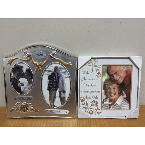 Bin93 ts Two 50th anniversary picture frames