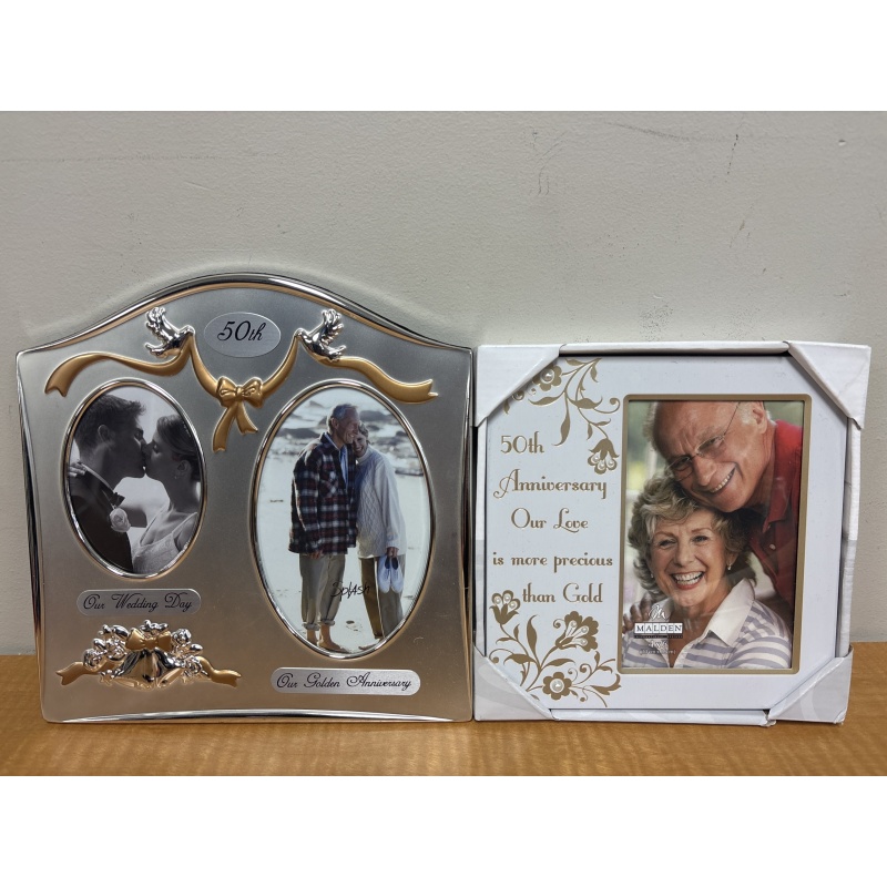 Bin93 ts Two 50th anniversary picture frames