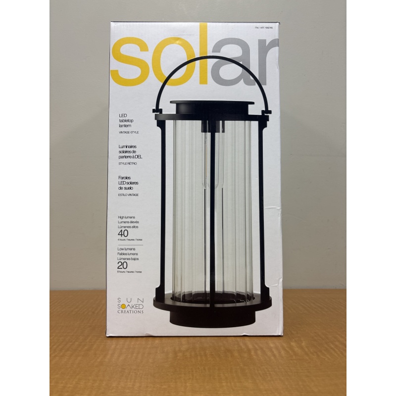 LG6 ts Solar LED tabletop lantern vintage style (not new but tested)