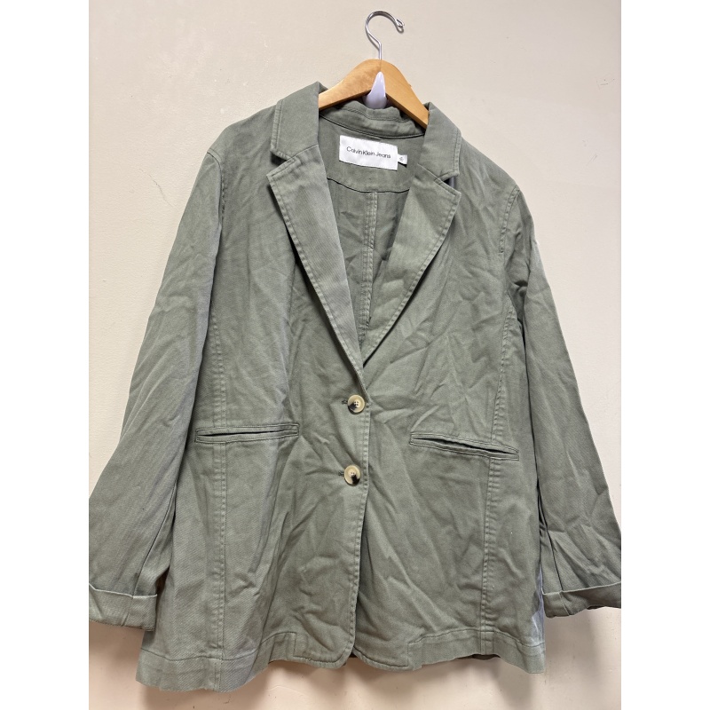 Bin69 ts Calvin Klein women’s large green blazer coat